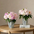 1PCS Hand-Painted Blue and White Porcelain Vase Elegant Home Decor for Living Room Entryway Desktop Flower Arrangement Display