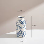 Vintage Ceramics Vases Ornaments Blue and White Porcelain Living Room Decoration Dried Flower Crafts Study Rooms Home Decorative