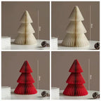 20/25/30Cm Mini Christmas Tree Ornament Paper Honeycomb Ball Folding Christmas Tree 3D Home Decoration Desktop Ornament