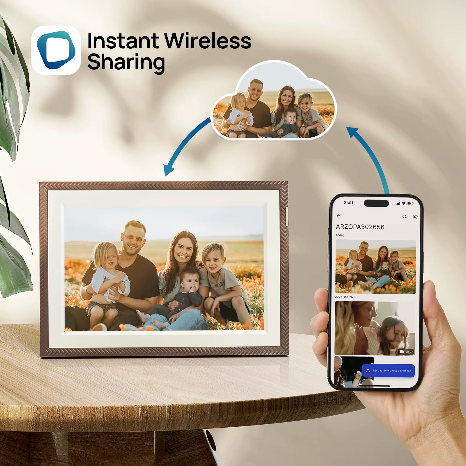 New  Digital Picture Frame 10.1 Inch Smart Wifi Digital Photo Frame 32GB with 1280X800 IPS Touch Screen, D10