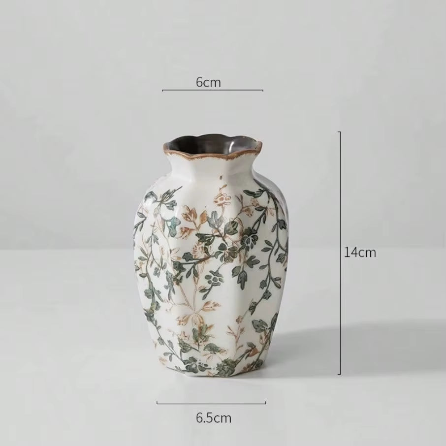 Ice Cracked Ceramic Vase Water Nourishing Flower Arrangement Dried Flower Gift Antique Blue Zen Home Decor Table Centerpiece