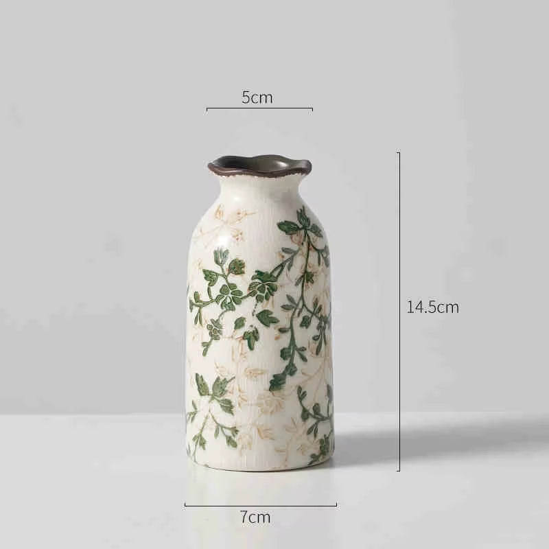 Crackle Ceramic Flower Vase Hydroponic Vase Table Decor Floral Arrangement Valentine'S Day Gifts Birthday Graduation Gift