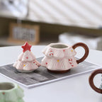 Ceramic Christmas Tree Mug, Children'S Creative Small Gift for Girls to Give Valentine'S Day Gift Cute and Small Designed Object