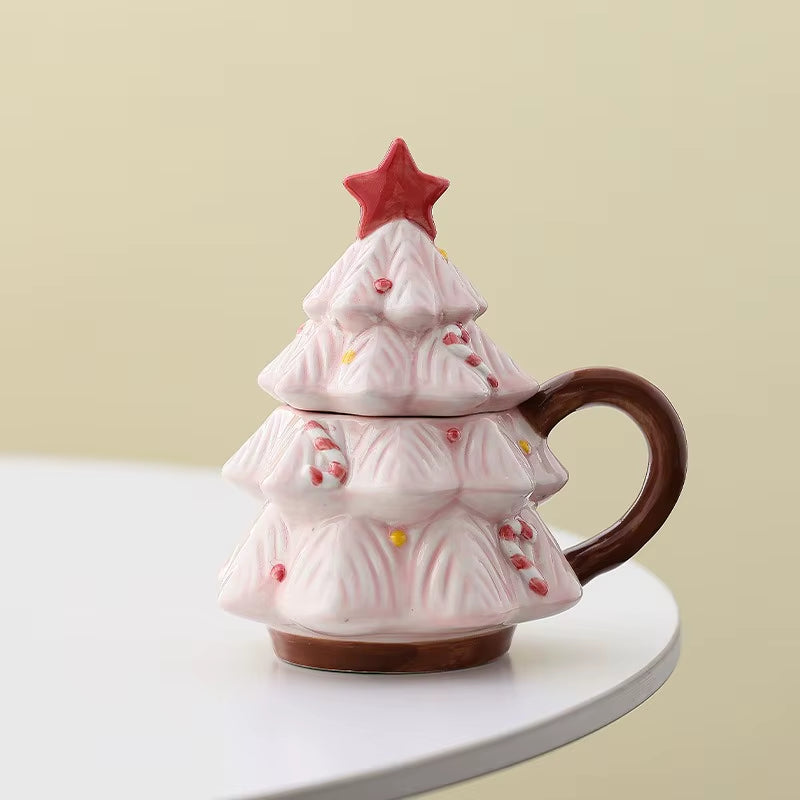 Ceramic Christmas Tree Mug, Children'S Creative Small Gift for Girls to Give Valentine'S Day Gift Cute and Small Designed Object