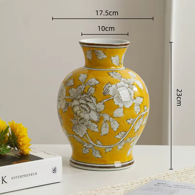 Blue and White Porcelain Chinese Vintage Vase Ceramic Handicraft Porcelain Bottle Flower Vase Home Decoration Accessories