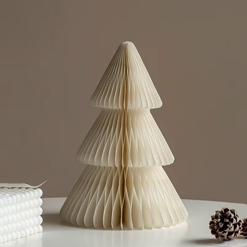 20/25/30Cm Mini Christmas Tree Ornament Paper Honeycomb Ball Folding Christmas Tree 3D Home Decoration Desktop Ornament