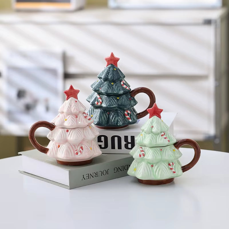 Ceramic Christmas Tree Mug, Children'S Creative Small Gift for Girls to Give Valentine'S Day Gift Cute and Small Designed Object