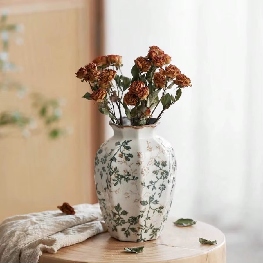 Ice Cracked Ceramic Vase Water Nourishing Flower Arrangement Dried Flower Gift Antique Blue Zen Home Decor Table Centerpiece