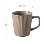 500ML Ceramics Mug Nordic Style High-Capacity Milk Coffee Mug Household Office Pratical Water Cup Solid Color Striped Decoration